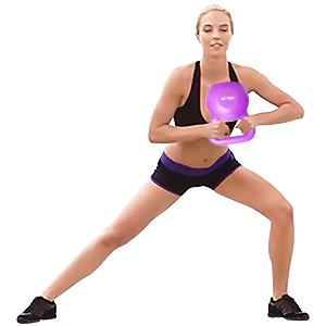 ด้ามจับถนัดมือ เหล็กหล่อแข็ง ตุ้มน้ำหนัก Kettlebell สีน้ำเงิน 10lb 15lb 20lb 8